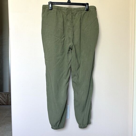 Cloth & Stone Pants Women’s Med Pull On Olive Green Relaxed Lyocell Callout - Picture 3 of 10